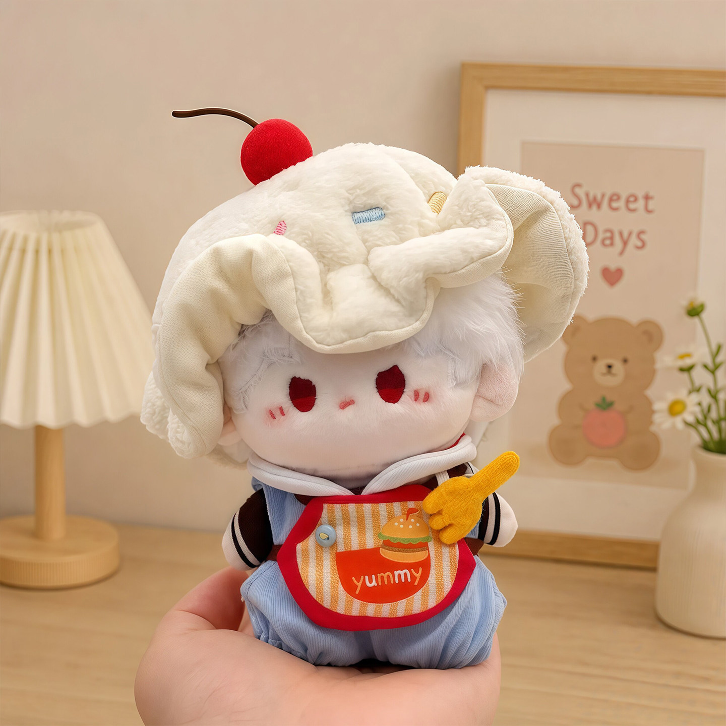 新款10cm大厨围裙套装可爱棉花娃娃衣服无属性玩偶娃衣替换装衣服