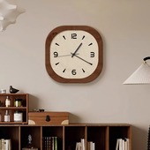 法式 中古风餐厅钟表装 饰画创意时钟挂钟简约复古高级感客厅壁挂画