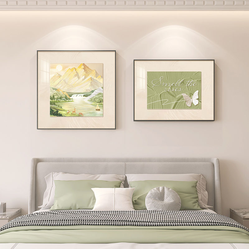 福画现代简约卧室床头轻奢装饰画