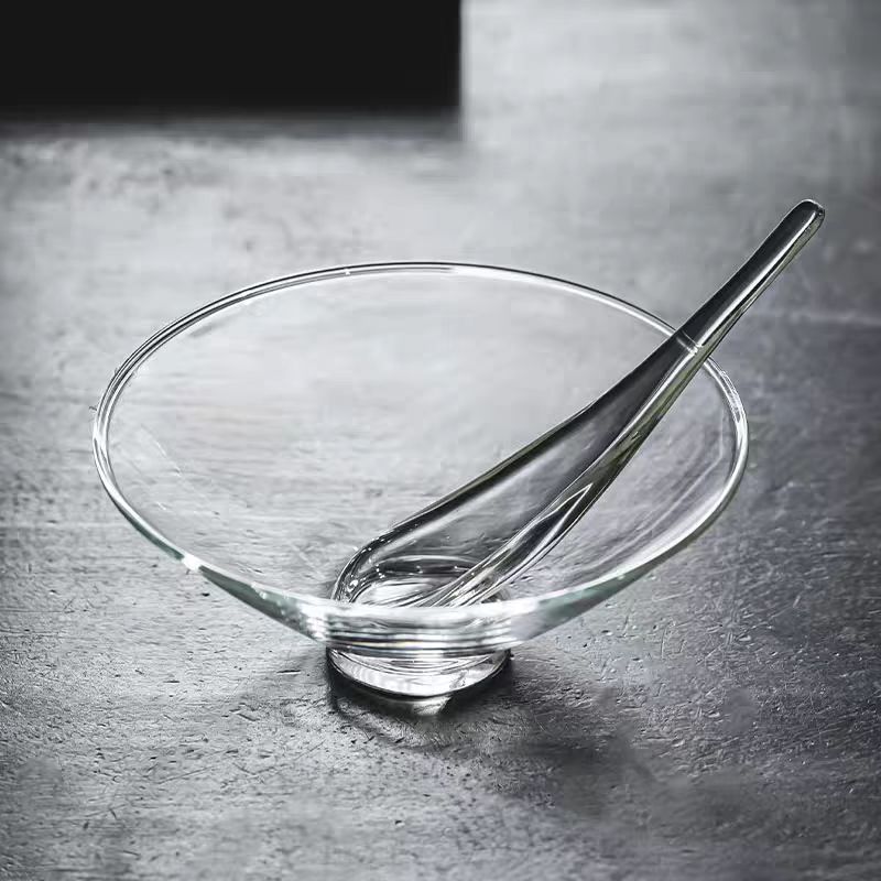 城懿高硼硅玻璃简约泡茶碗花瓣碗