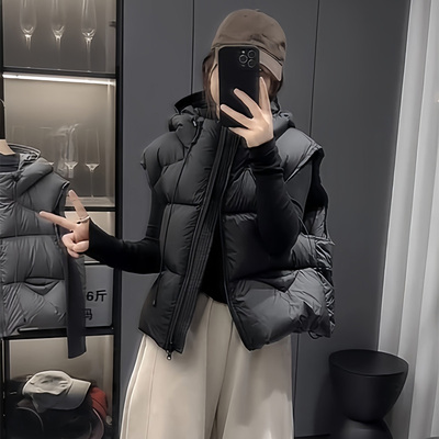 欧货短款羽绒马甲女款秋冬季2025新款小个子外穿背心坎肩马夹外套
