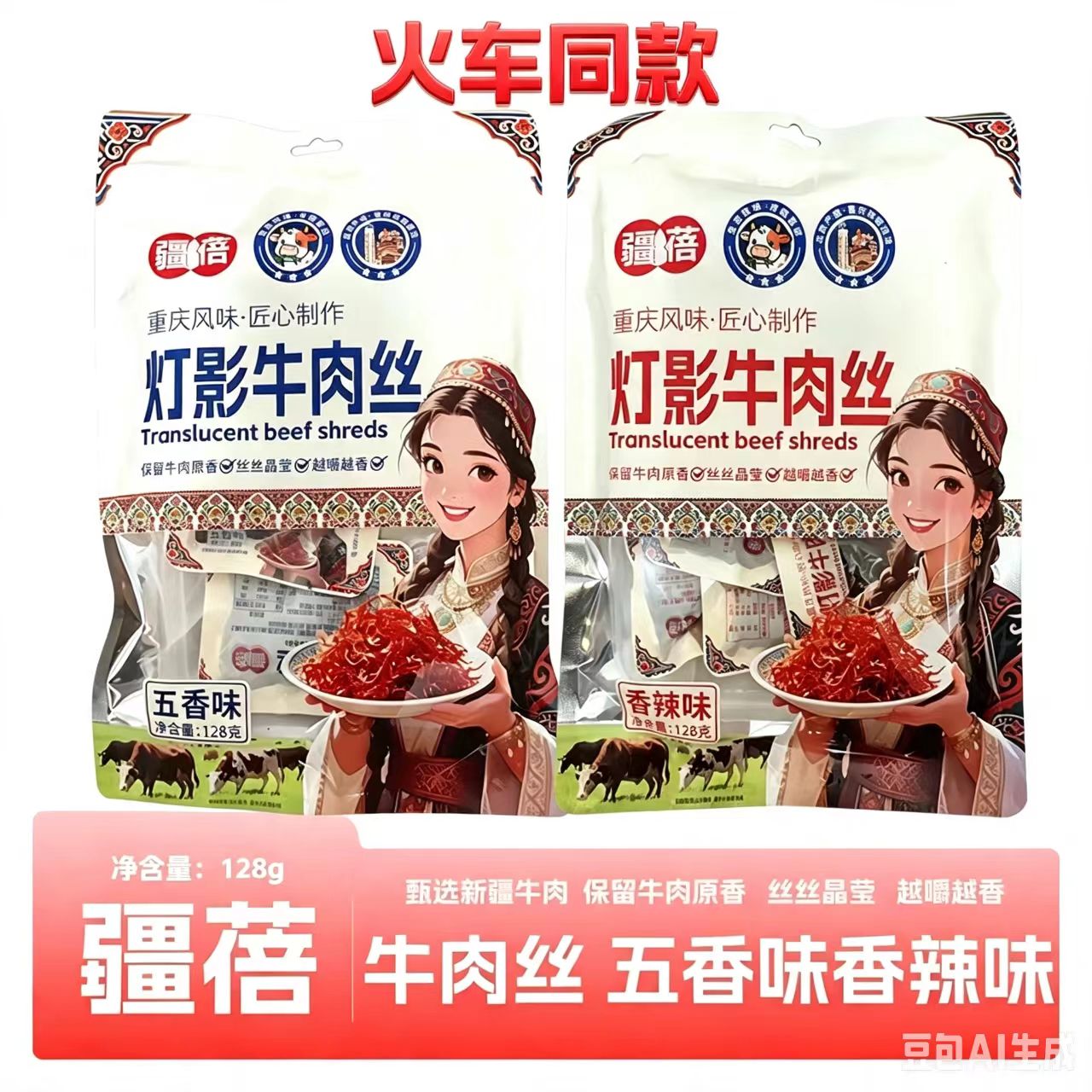 火车同款疆蓓香辣牛肉丝