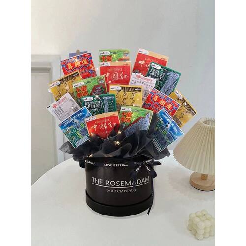 彩票花包装抱抱桶有钱花diy材料刮刮乐花送闺蜜女友创意生日礼物