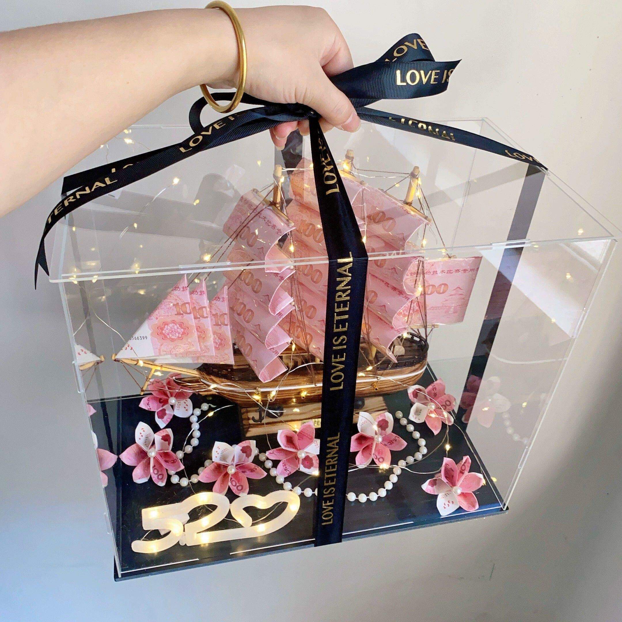 一帆风顺帆船模型钱币有钱花折花节日生日送女朋友礼物毕业季礼物