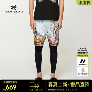 春夏新款 PIERUCCIPP意大利轻奢男装 字母花版 短裤 五分裤 PIERRE
