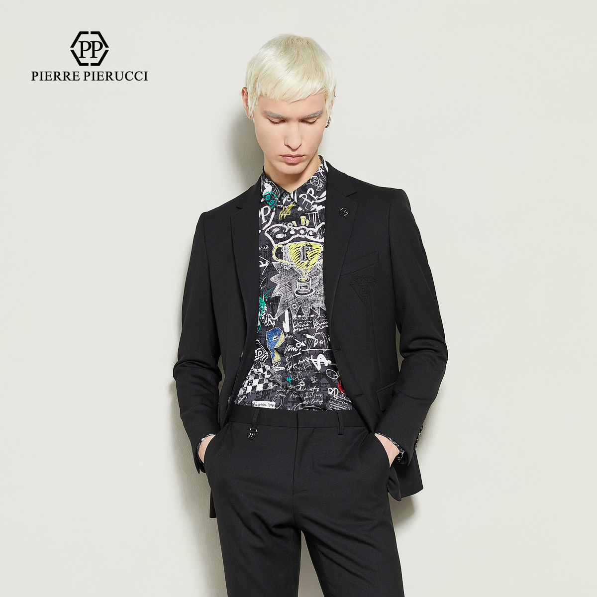 PP男装轻奢西服时尚精英西装外套高端品质上衣秋冬新款商务风