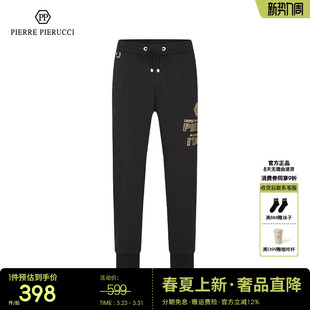 金色logo直筒休闲裤 PP意大利男装 潮流复古休闲长裤 新款 男 2023春季