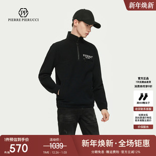 长袖 新款 半高领卫衣半拉链运动休闲上衣 2025春季 PP意大利轻奢男装