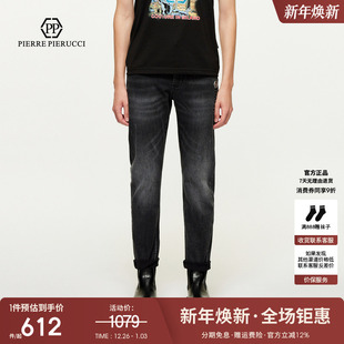 字母徽章钢烫设计长裤 PP意大利轻奢男装 复古水洗牛仔裤 新款 25夏季