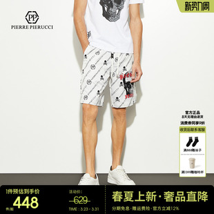 五分裤 PP意大利轻奢男装 骷髅头印花潮流休闲短裤 新款 男 2024年夏季