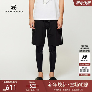 透气跑步舒适五分裤 PP意大利轻奢男装 条纹字母休闲短裤 新款 25夏季