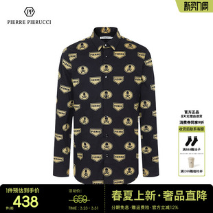 2023春秋款 衬衫 时尚 衬衣骷髅头印花修身 男 都市长袖 PP意大利男装