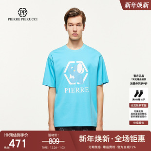 卡通图案字母印花休闲百搭短袖 新款 T恤 2025夏季 PP意大利轻奢男装