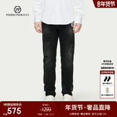 PP意大利轻奢品牌男装 潮流字母满印直筒水洗牛仔裤 2025秋冬季 时尚