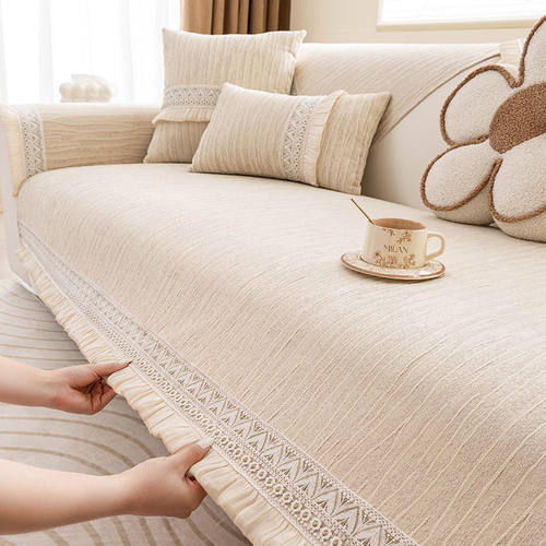 高级感雪尼尔沙发垫2025新款四季通用贵妃沙发坐垫套罩扶手盖布巾