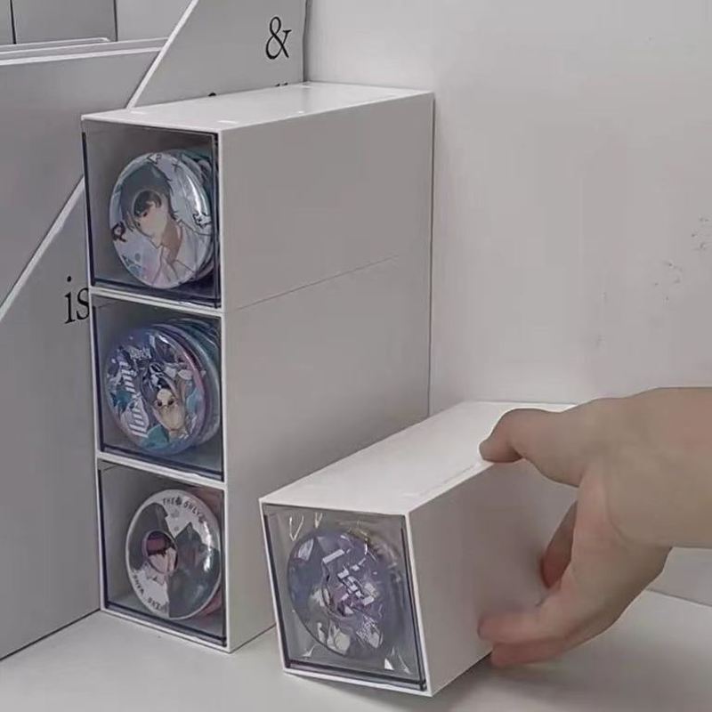 放吧唧的盒子吧唧保护盒周边展示架装谷子的盒子置物架多功能透明