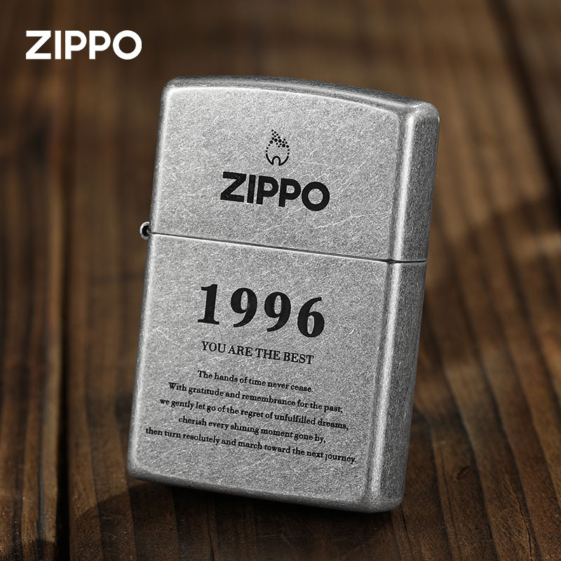 正版Zippo打火机仿古银雕刻年份定制生日礼物煤油防风送礼高档