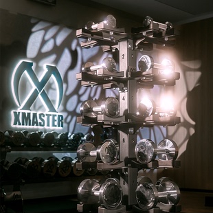 XMASTER哑铃电镀小哑铃旋转哑铃架套装家用健身哑铃力量套