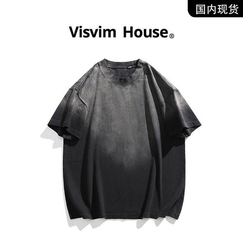 VISVIM BESSEL日本潮流教父水洗做旧短袖T恤男款渐变宽松情侣短袖