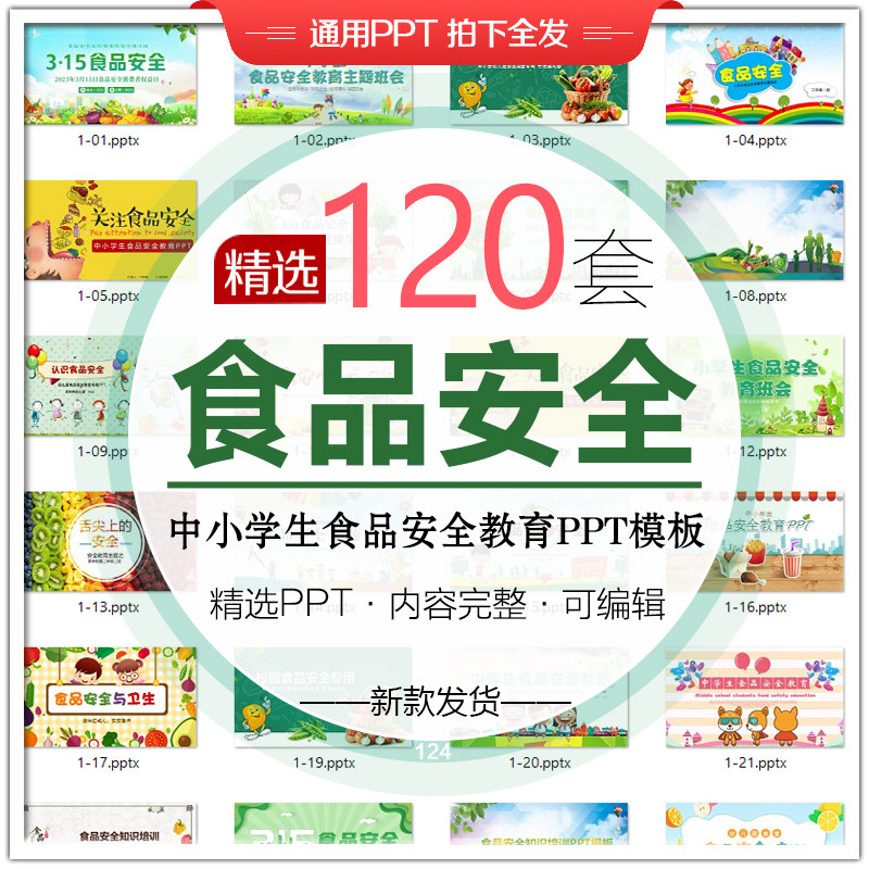 幼儿园食品安全教育PPT课件中小学食品卫生健康饮食拒绝垃圾食品
