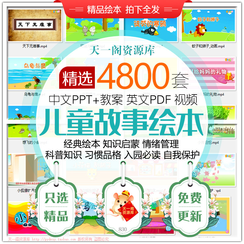 儿童绘本故事PPT电子版幼儿园小学中英文绘本阅读早教大中班教案