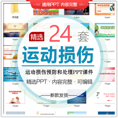 运动员体育运动损伤预防处理PPT课件常见运动伤害防范成品课件PPT