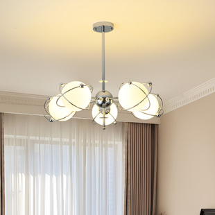 包豪斯太空星球吊灯客厅卧室中古space灯具主卧高级感奶油魔豆灯
