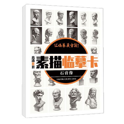 素描临摹卡石膏像 8K卡片高清精微结构八开初级照片画册摹图片基础入门画本教材教学教程美术绘画练习书籍