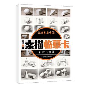 素描临摹卡石膏几何体 8K卡片高清精微结构八开初级照片画册图片基础入门画本教材教学教程美术绘画临摹书籍