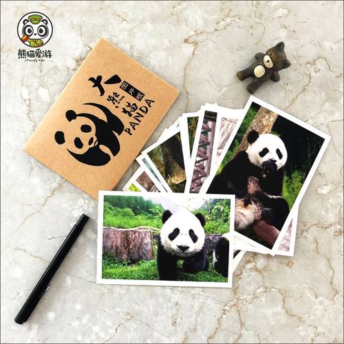 成都景点熊猫基地文创风明信片
