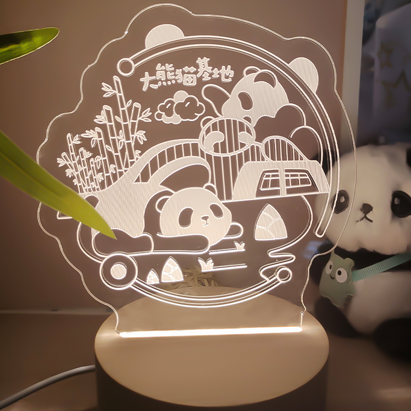 可爱熊猫小夜灯摆件成都基地纪念品周边儿童朋友生日礼物不伤眼