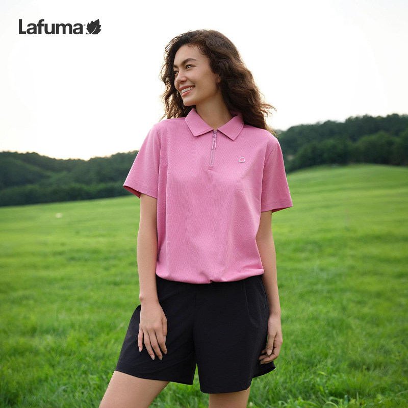 LAFUMA乐飞叶26春夏户外吸湿速干POLO衫短袖T恤女宽松通勤上衣