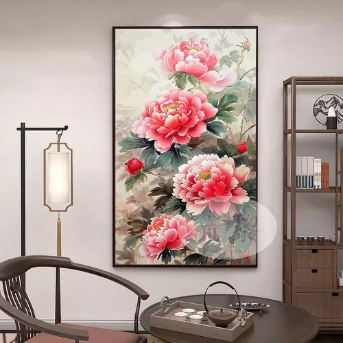 中国风牡丹花DIY数字油画