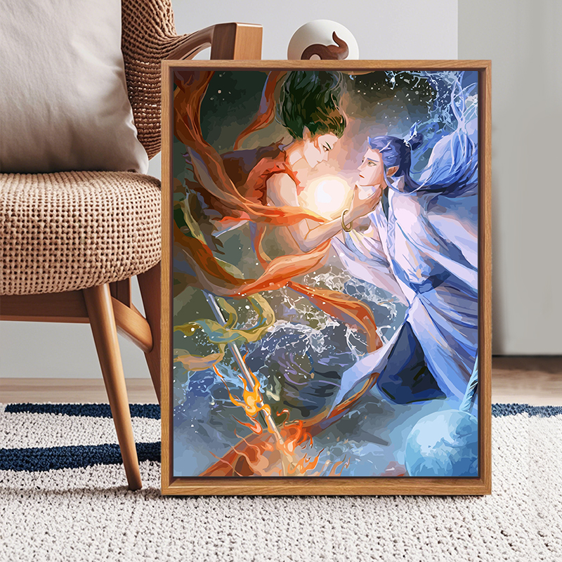 魔童哪吒敖丙數字油畫DIY高顏值