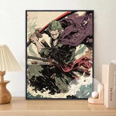 海贼王索隆路飞艾斯DIY数字油画卡通动漫人物手工绘填色涂鸦装 饰