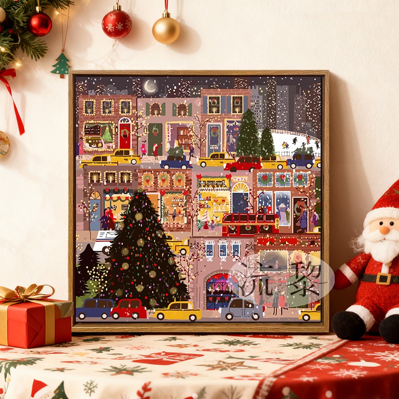 2025新款冬灯圣诞节DIY数字油画