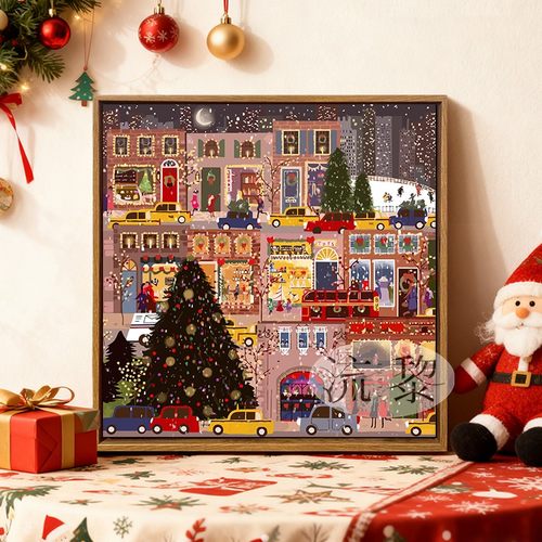 2025新款冬灯圣诞节DIY数字油画
