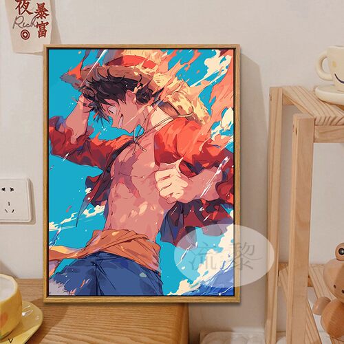 海贼王路飞艾斯DIY数字油画