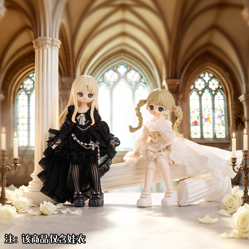 【SIMONTOYS】黑白三部曲系列12分BJD可动玩偶手工拖尾裙装娃衣