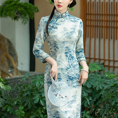 2025新款改良旗袍年轻高级感长袖