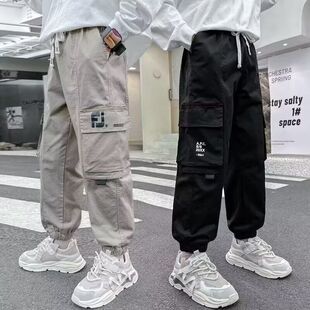 婴儿宝宝拼接设计感休闲裤 宽松百搭儿童马裤 女童 子秋装 男童裤