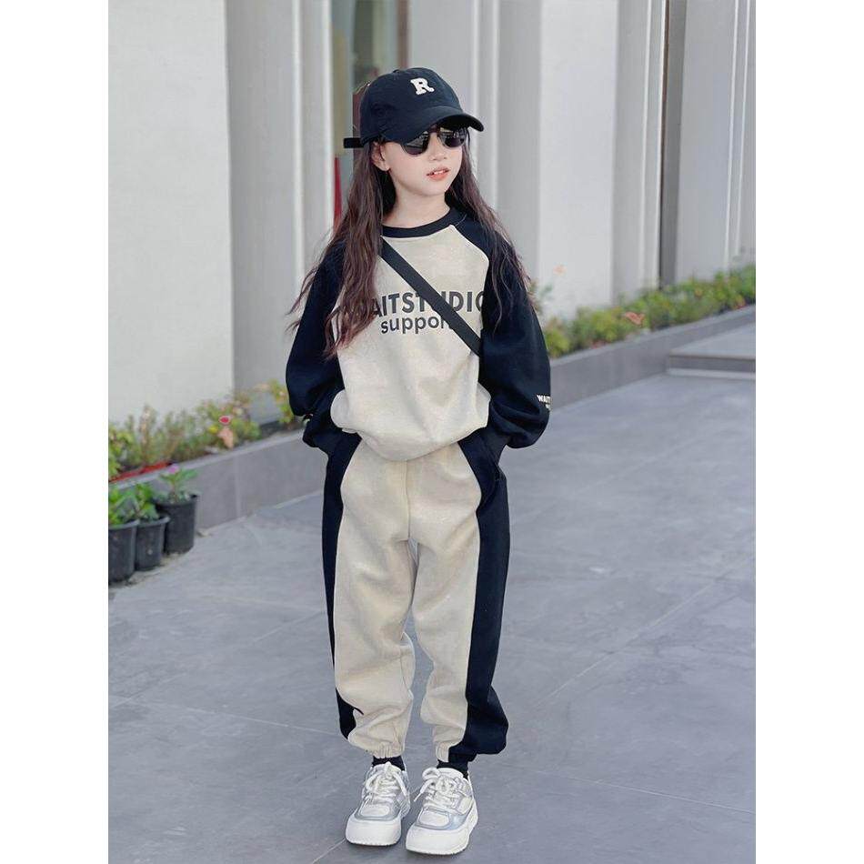 女童运动套装2025新款女孩春装大童卫衣春秋童装时髦洋气炸街