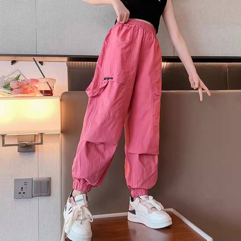 女童休闲裤夏季薄款2025新款中大童宽松工装裤儿童装防蚊长裤子潮