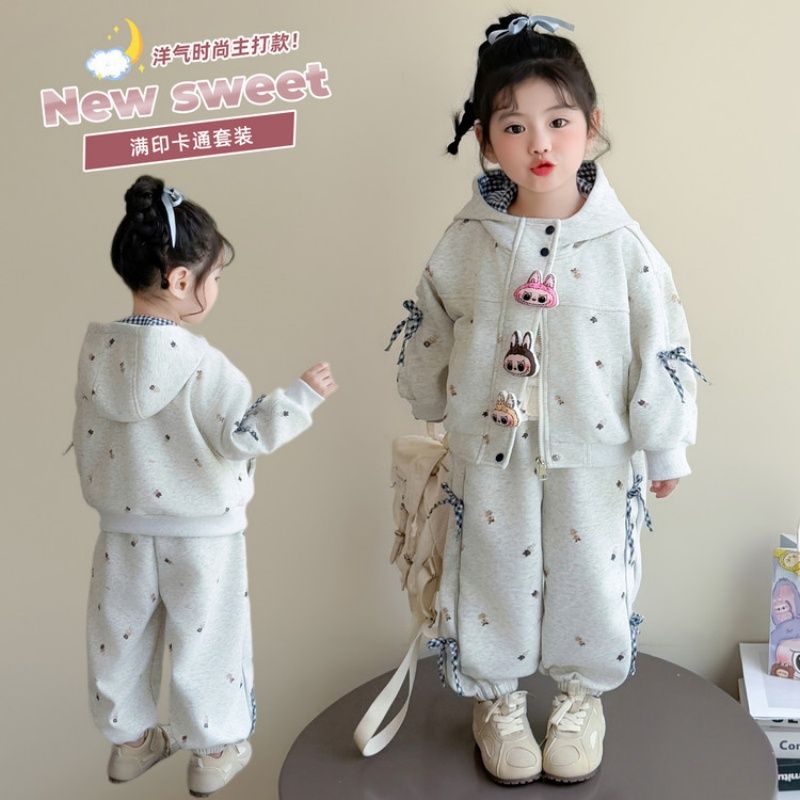 女童运动套装春秋2025新款童装时髦洋气外套春装女孩大童开春穿搭