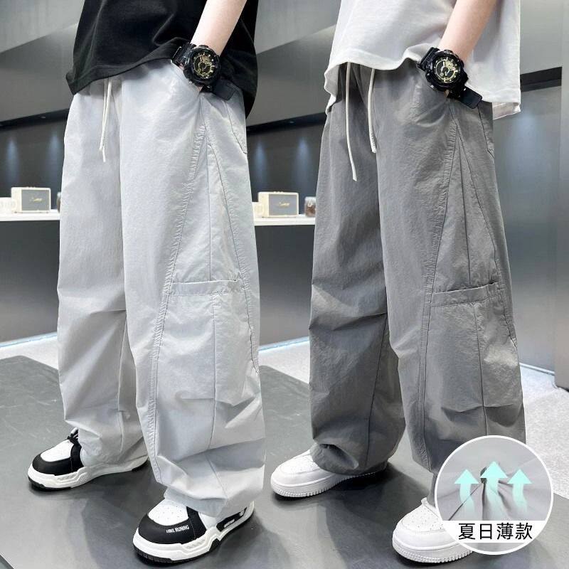 儿童装男童裤子夏季薄款2026新款中大童男孩夏装休闲长裤工装裤潮