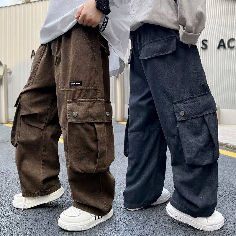 男童裤子春秋款2026新款中大童秋装长裤男孩洋气休闲裤童装工装裤