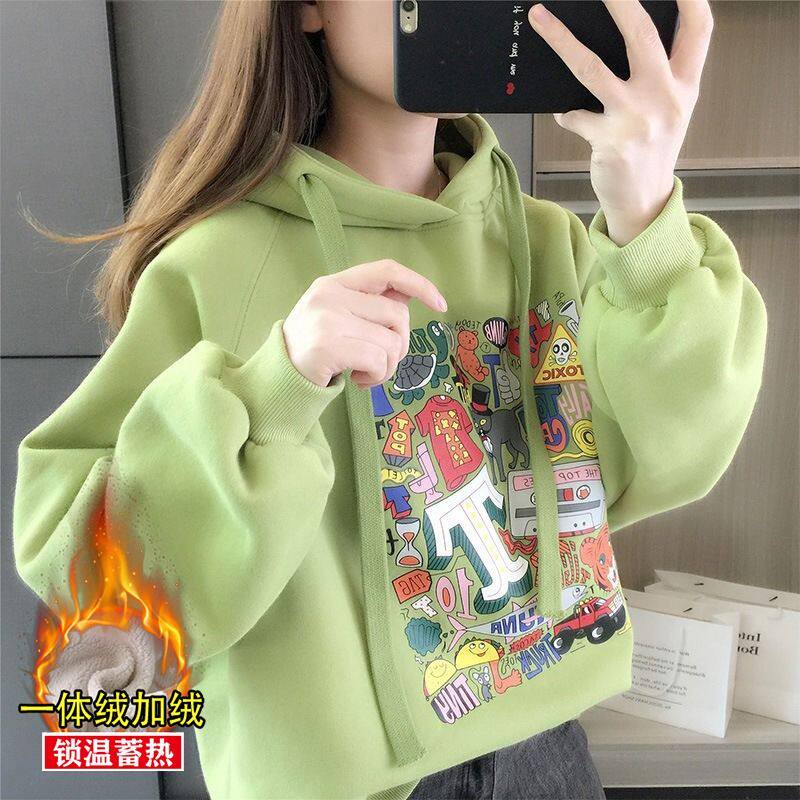 女童秋冬卫衣2025新款韩版网红洋气儿童加绒中大童冬季时髦上衣服