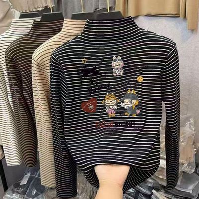 童装女童半高领加厚德绒打底衫2025新款秋冬季儿童内搭中大童上衣