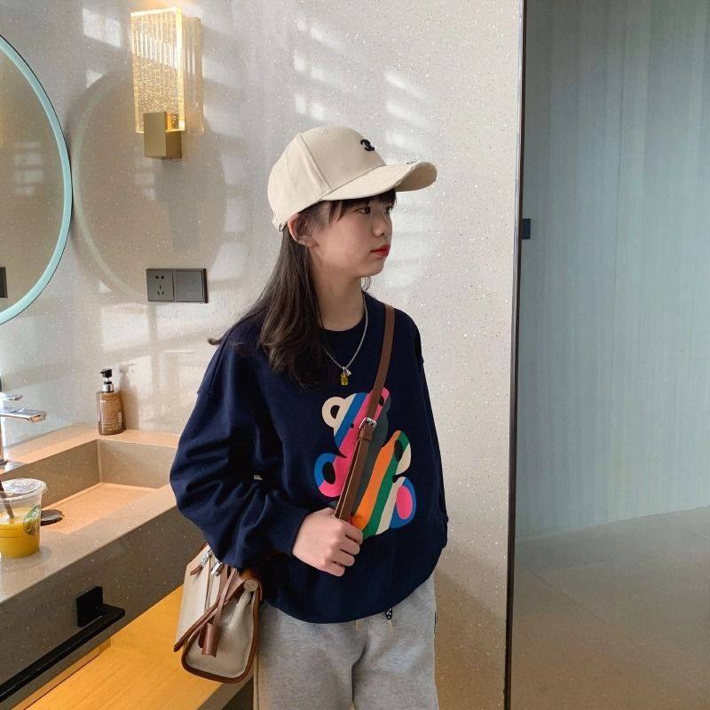 女童卫衣设计感彩色印花圆领卫衣中大童早秋新款宽松休闲上衣,童装/婴儿装/亲子装,卫衣/绒衫,淘宝优惠券,粉丝福利购,淘宝优惠卷