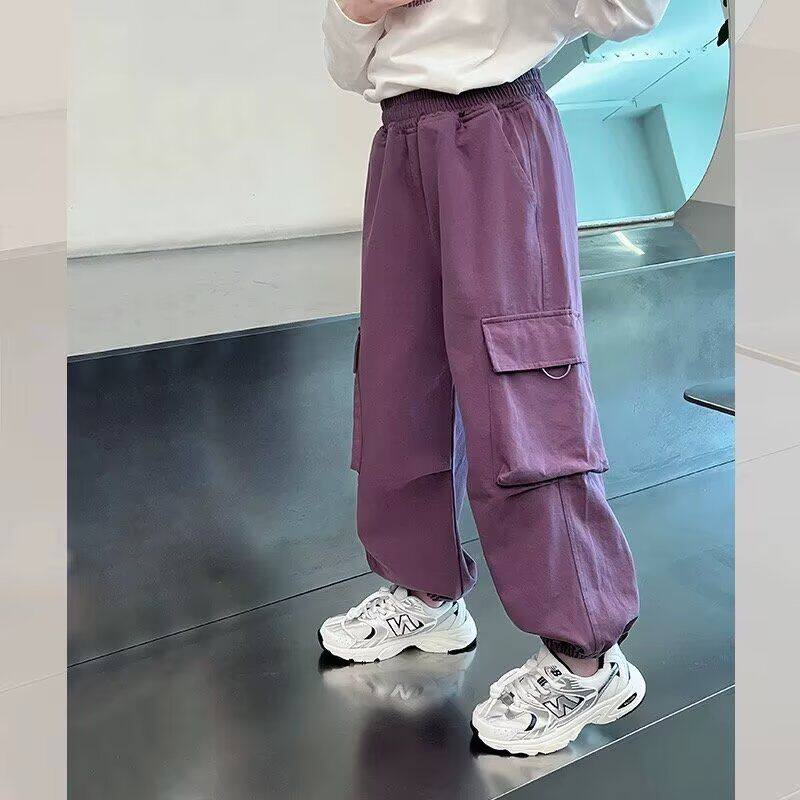 男童裤子秋装宽松百搭儿童马裤婴儿宝宝拼接设计感休闲裤女童